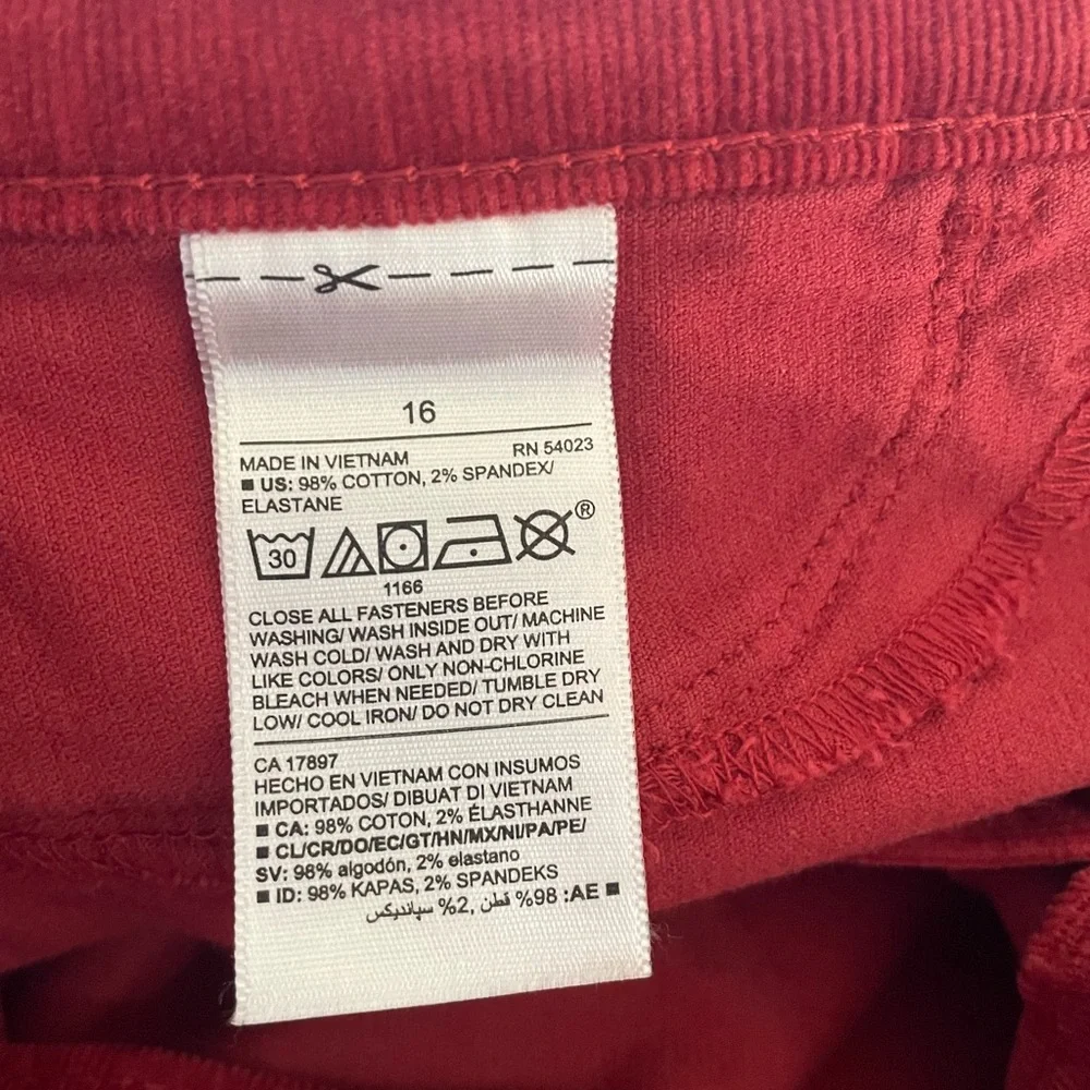 OLD NAVY Dark orange Thin corduroy Jenning jeans 👖 ROCKSTAR size 16